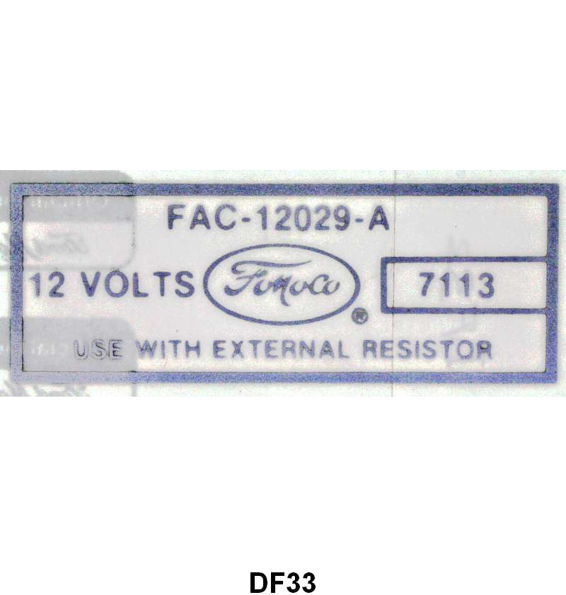 COIL DECAL - 56-64 ALL PASS, 56-64 F-100/F-350