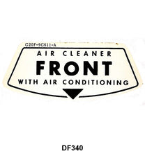 SERVICE INSTRUCTION DECAL FOR AIR CLEANER - 62-63 FAIRLANE WITH A/C