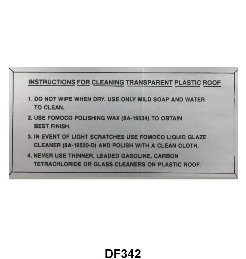 GLASS TOP GLOVE BOX DECAL - 55-56 PASSENGER