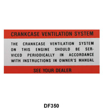 CRANKCASE VENT AIR CLEANER DECAL - 60-67 PASS