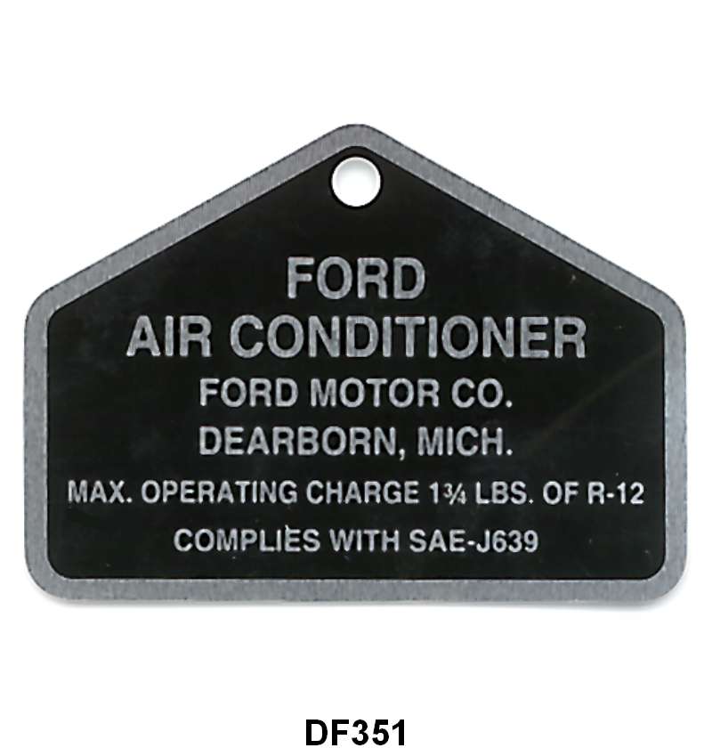 AIR CONDITIONER ALUMINUM TAG - 62-70 PASSENGER