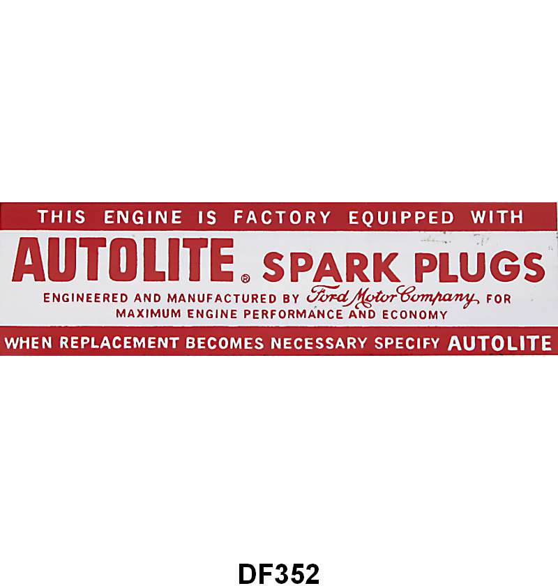 AUTOLITE SPARK PLUG DECAL - 62-67 PASS 6cyl & V8