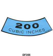 AIR CLEANER DECAL - 64-67 FALCON, FAIRLANE, RANCHERO 200 6cyl