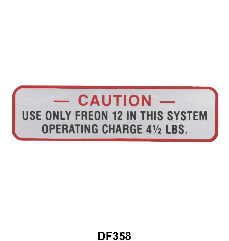 AIR CONDITIONER COMPRESSOR DECAL - 55-56 PASS