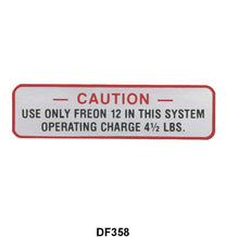 AIR CONDITIONER COMPRESSOR DECAL - 55-56 PASS