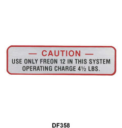 AIR CONDITIONER COMPRESSOR DECAL - 55-56 PASS