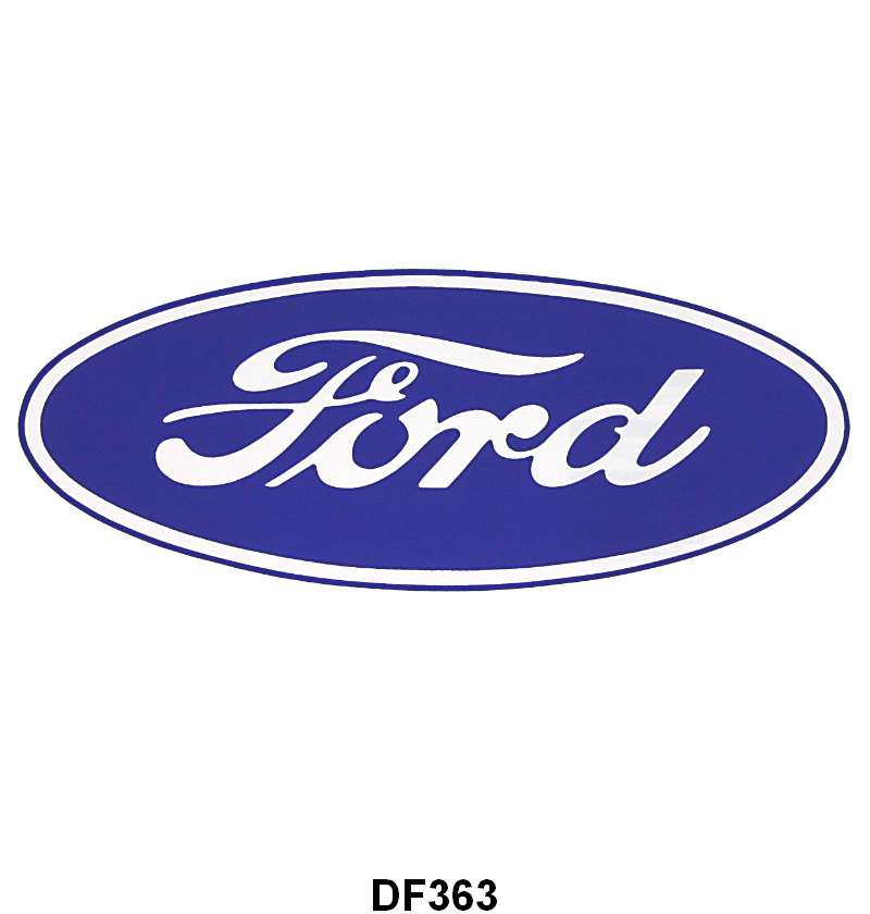 FORD OVAL DECAL WITH WHITE BACKGROUND - 9 1/2"