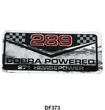 AFTERMARKET VALVE COVER DECAL - "289 COBRA POWERED"