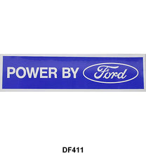UNIVERSAL DECAL - "POWER BY FORD" BLUE WITH WHITE BACKGROUND