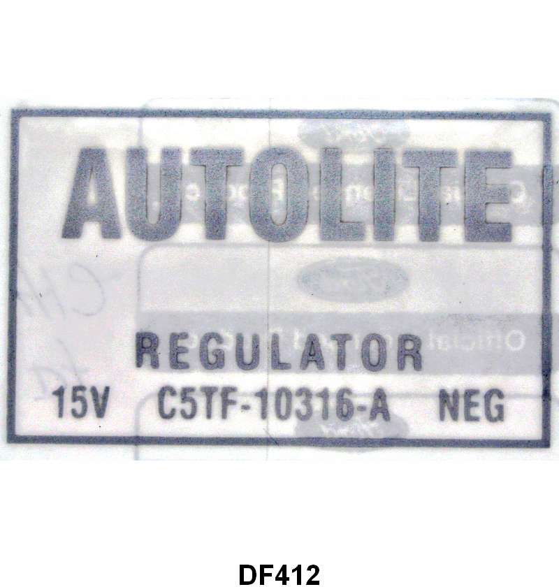 VOLTAGE REGULATOR DECAL - 65-66 ALL PASS WITH A/C, 65-66 F-100/F-350