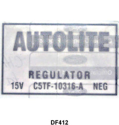 VOLTAGE REGULATOR DECAL - 65-66 ALL PASS WITH A/C, 65-66 F-100/F-350