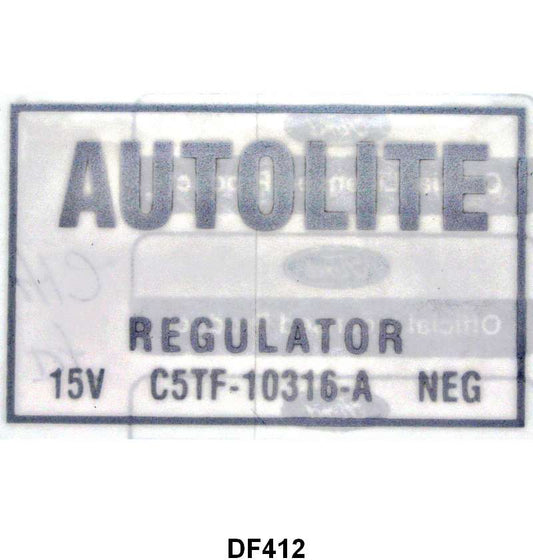 VOLTAGE REGULATOR DECAL - 65-66 ALL PASS WITH A/C, 65-66 F-100/F-350