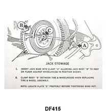 TIRE STOWAGE INSTRUCTION DECAL - 52-53 ALL