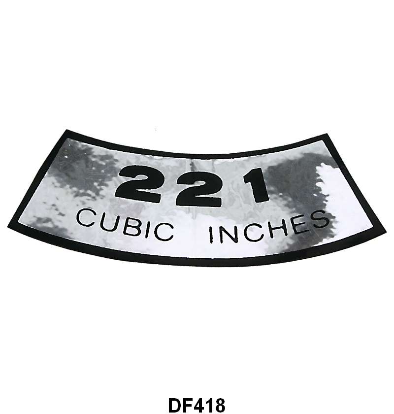 AIR CLEANER DECAL - 62-63 FAIRLANE 221