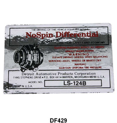 DETROIT LOCKER GLOVE BOX DECAL - 62-70 ALL PASS