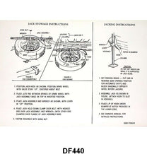 JACK INSTRUCTION/SPARE TIRE DECAL - 66-67 FAIRLANE EX CONV/WAGON, STYLE WHEEL