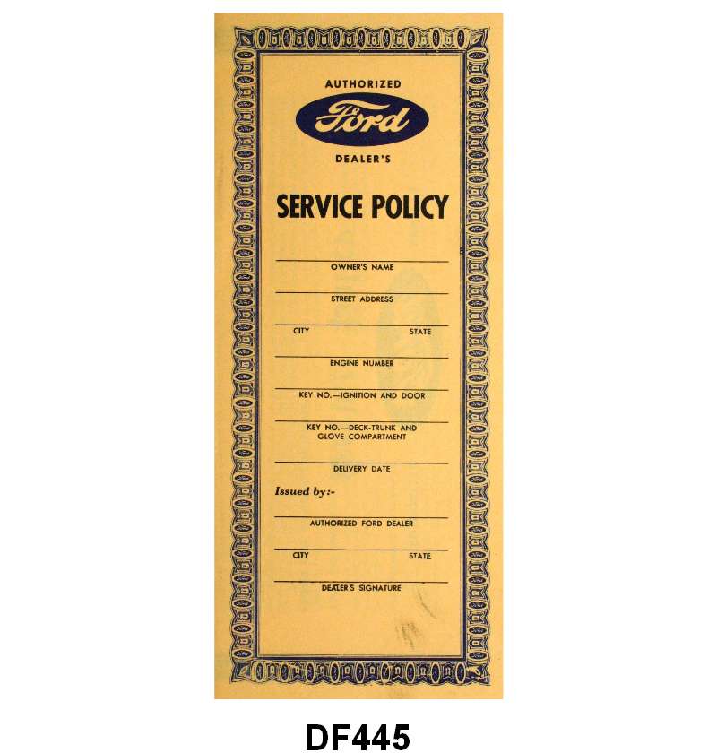 SERVICE POLICY - 54-55 PASSENGER