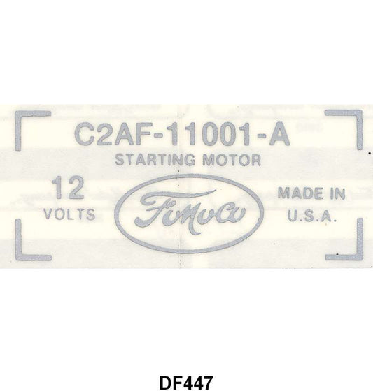 STARTER DECAL - 62-64 GLX 352, 390, 406, 427
