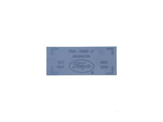 GENERATOR DECAL - 59 PASS, 60 GALAXIE WITHOUT A/C
