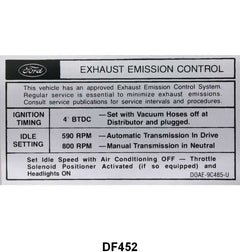 EMISSION DECAL - 70 GALAXIE, TORINO AFTER 10-1-69, 429-2V & 4V