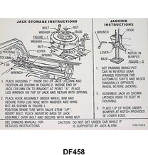 JACK INSTRUCTION/SPARE TIRE DECAL - 67 GALAXIE SEDAN/HARDTOP