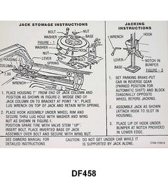 JACK INSTRUCTION/SPARE TIRE DECAL - 67 GALAXIE SEDAN/HARDTOP