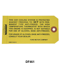 ANTIFREEZE TAG - 60-64 PASSENGER 