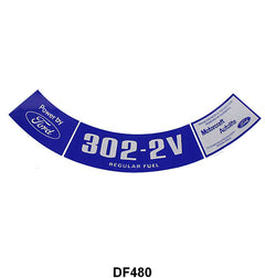 AIR CLEANER DECAL - 74 F-100/F-150, 302-2V
