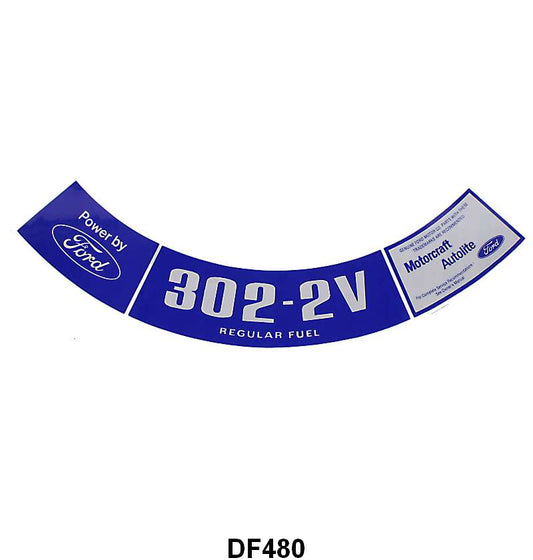 AIR CLEANER DECAL - 74 F-100/F-150, 302-2V