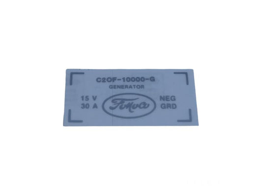 GENERATOR DECAL - 62-64 GALAXIE, FAIRLANE, FALCON, RANCHERO