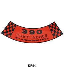 AIR CLEANER DECAL - 67 FAIRLANE, RANCHERO 390-4V