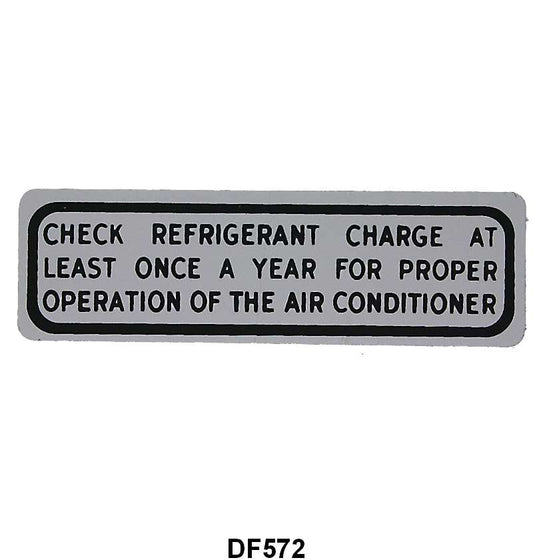 GLOVE BOX AIR CONDITIONER SERVICE DECAL - 56-59 PASSENGER