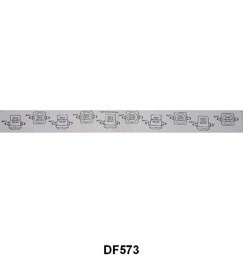 RETRACTABLE TOP SOLENOID LOCATION DECAL - 57-59 RETRACTABLE