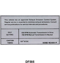 EMISSION DECAL - 70 GALAXIE, TORINO, AFTER 10-1-69, 429-4V