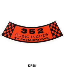 AIR CLEANER DECAL - 65-66 GALAXIE 352-4V