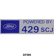 UNIVERSAL VALVE COVER DECALS "POWERED BY 429 SCJ"