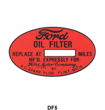 OIL FILTER DECAL - 35-48 PASS, 39-48 MERC, 35-47 PU "AC" BRAND