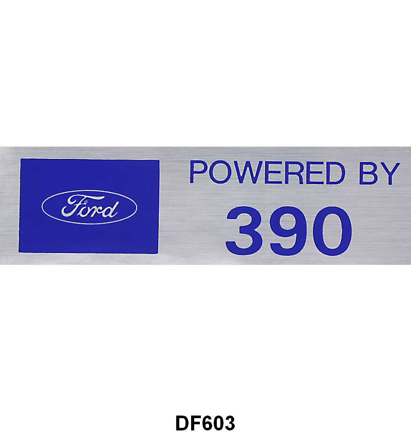 UNIVERSAL VALVE COVER DECALS - "POWERED BY 390"