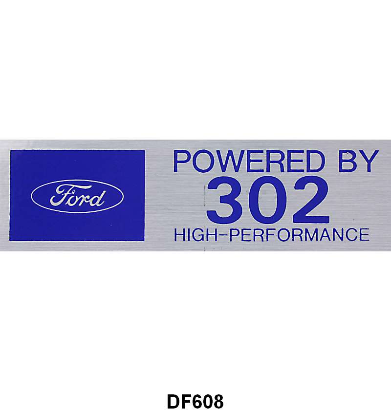 UNIVERSAL VALVE COVER DECALS - "POWERED BY 302 HIGH PERFORMANCE"