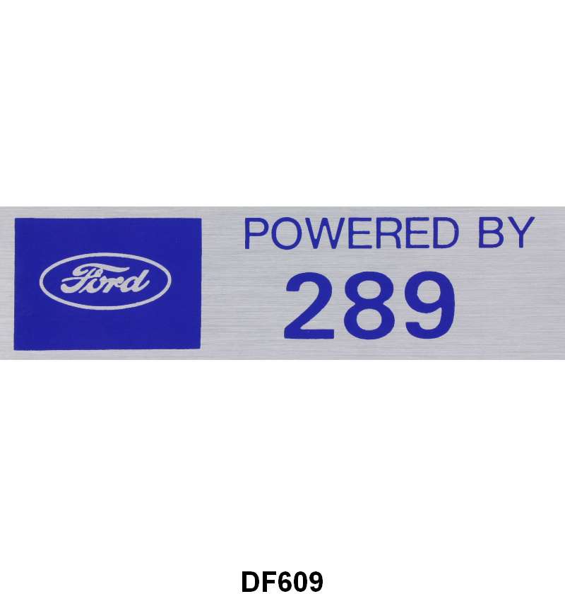 UNIVERSAL VALVE COVER DECALS - "POWERED BY 289"