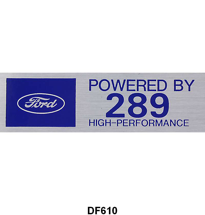 UNIVERSAL VALVE COVER DECALS "POWERED BY 289 HI-PERFORMANCE"
