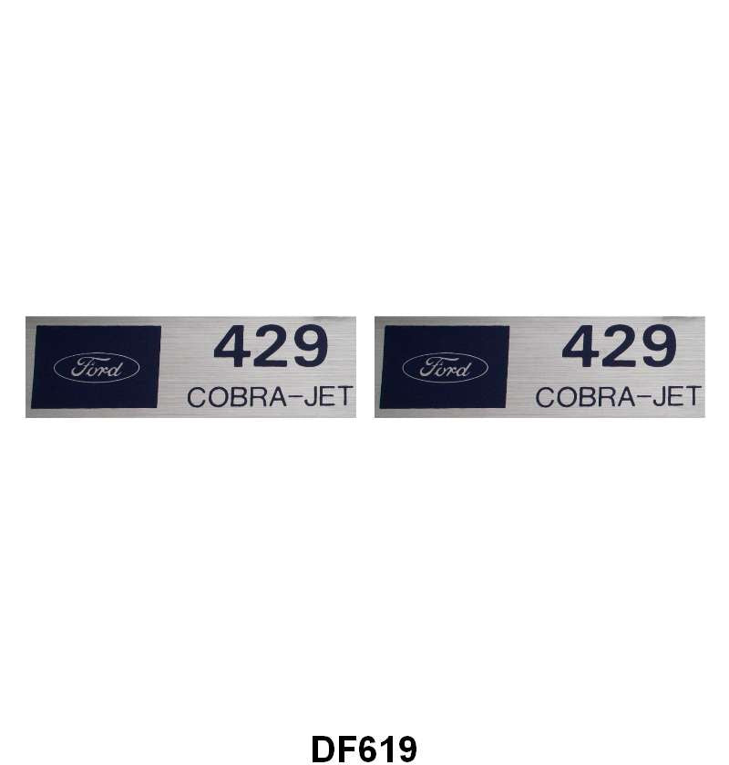 UNIVERSAL VALVE COVER DECALS - "POWERED BY 429 COBRA JET"