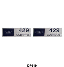 UNIVERSAL VALVE COVER DECALS - "POWERED BY 429 COBRA JET"