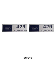 UNIVERSAL VALVE COVER DECALS - "POWERED BY 429 COBRA JET"