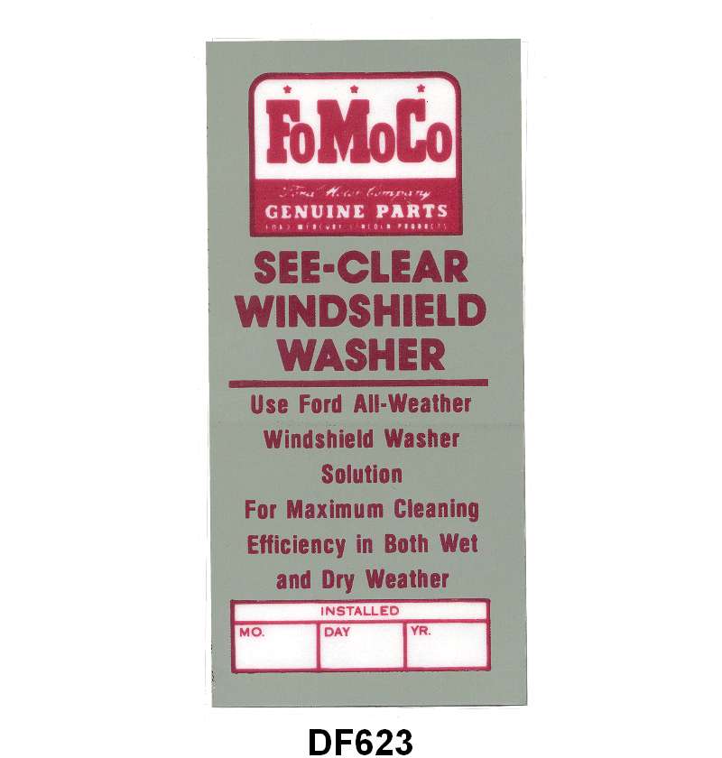 WINDSHIELD WASHER BOTTLE BRACKET DECAL - 52-54 PASS