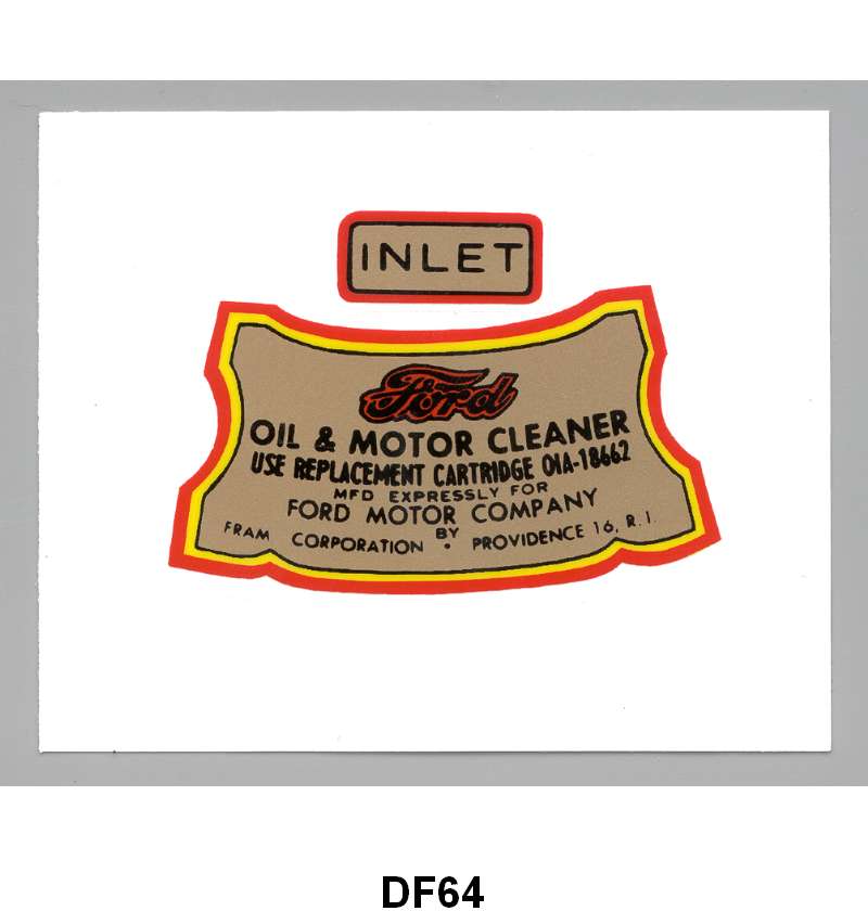 OIL FILTER DECAL - 39-51 PASS, 39-47 PU, 48-51 F-1/F-3