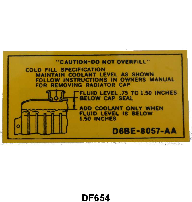 RADIATOR CAUTION DECAL - 72-79 F-100/F-350