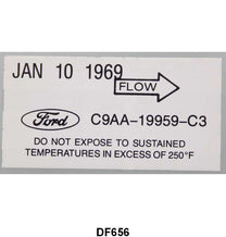AIR CONDITIONER DRYER DECAL - 69 GALAXIE, FALCON, FAIRLANE, MUSTANG