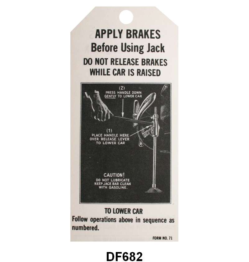 JACK INSTRUCTION TAG - 42 PASSENGER