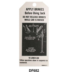 JACK INSTRUCTION TAG - 42 PASSENGER